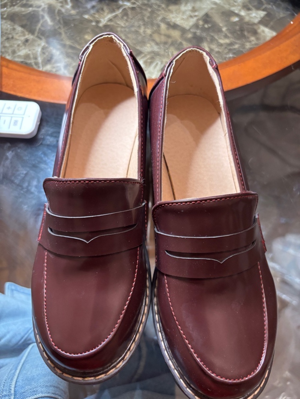 Kids Classic Burgundy Penny Loafers